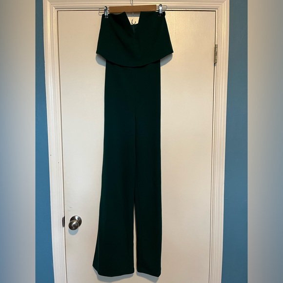 Lulu's Power Of Love Emerald Green Strapless Jumpsuit - Picture 5 of 7